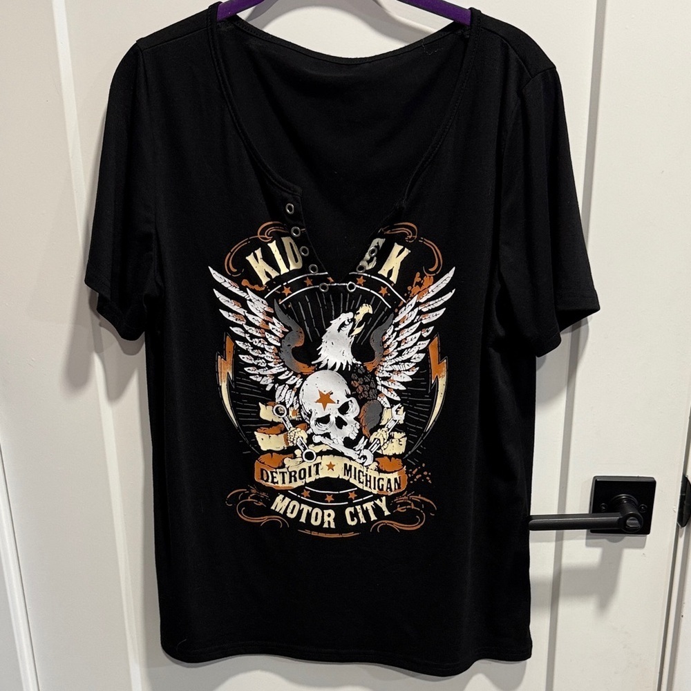 Kid Rock Black Graphic Tee with Eagle Design NWOT